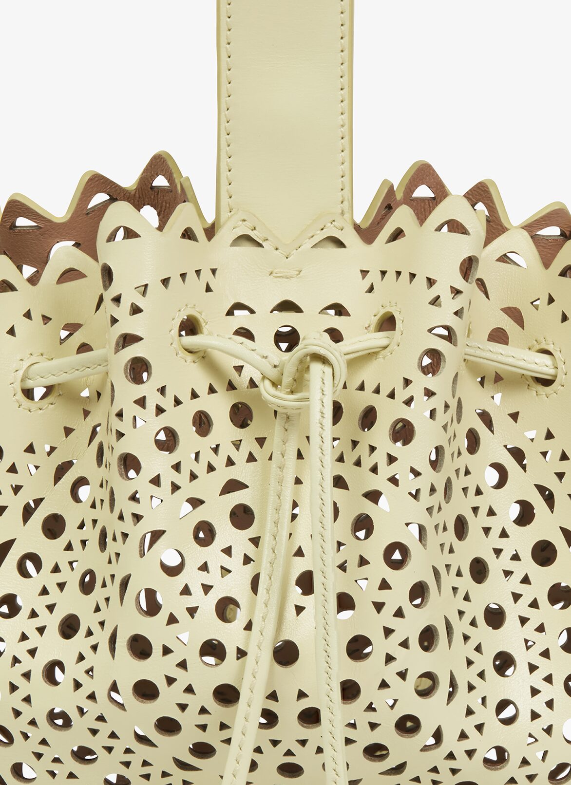 ROSE MARIE BAG IN VIENNE CALFSKIN ALAÏA YELLOW ROSE MARIE BAG IN VIENNE CALFSKIN
